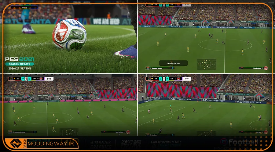 پک ماد گرافیکی 4K Ultra HD 2026-27 برای PES 2021
