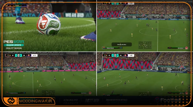 پک ماد گرافیکی 4K Ultra HD 2026-27 برای PES 2021