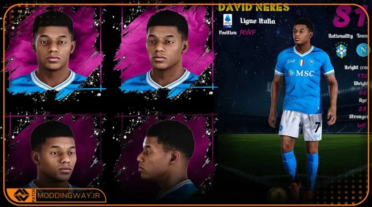 فیس David Neres 2026 برای PES 2021 - آپدیت 11 تیر 1405