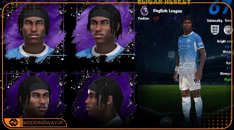 فیس Reigan Heskey برای PES 2021 - آپدیت 10 تیر 1405