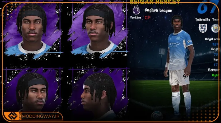 فیس Reigan Heskey برای PES 2021 - آپدیت 10 تیر 1405