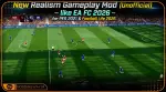 گیم پلی Realism Unofficial like EA FC 2026 برای PES 2021