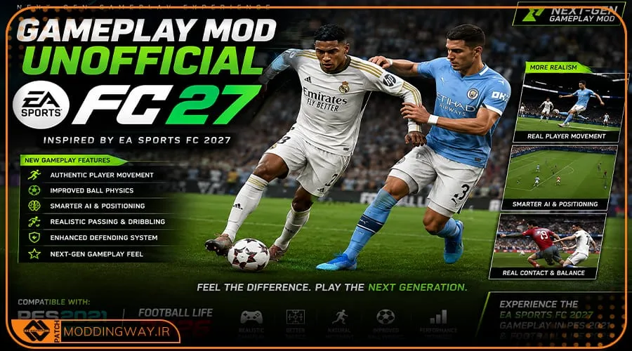 گیم پلی Unofficial EA Sports FC 2027 برای PES 2021