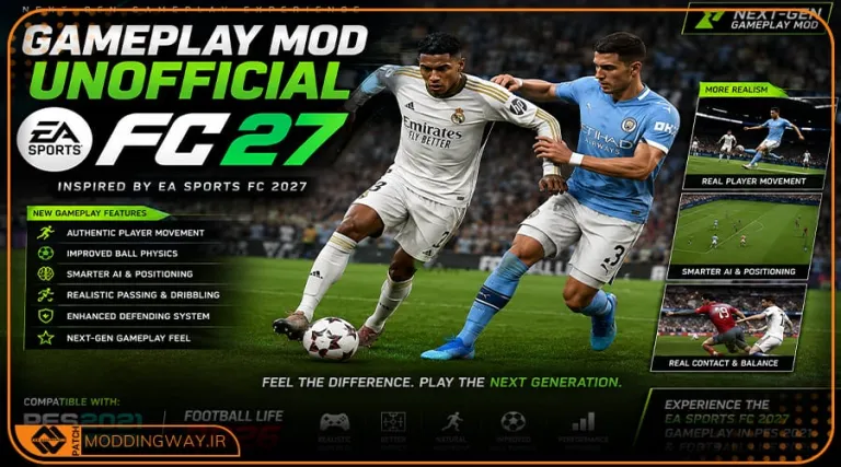 گیم پلی Unofficial EA Sports FC 2027 برای PES 2021