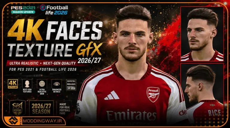 ماد گرافیکی Texture GfX 2026-27 برای PES 2021