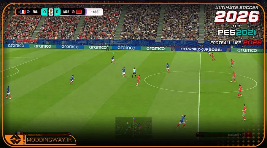 گیم پلی Ultimate Soccer Mod 2026 برای PES 2021