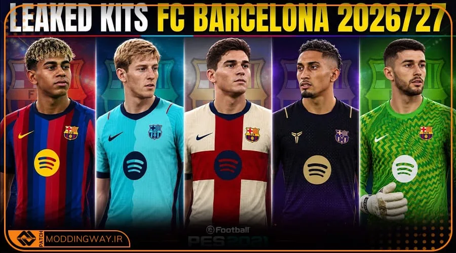 کیت پک FC Barcelona 2026-27 برای PES 2021