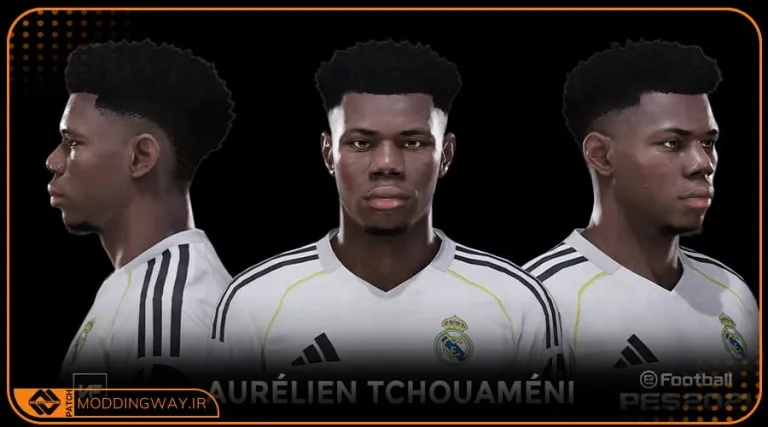 فیس Aurelien Tchouameni 2026 برای PES 2021 - آپدیت 19 تیر 1405
