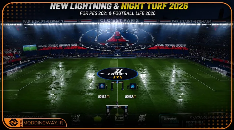 ماد گرافیکی Lightning Night 2026 برای PES 2021
