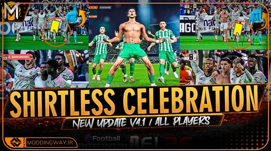 ماد شادی گل Shirtless Celebration برای PES 2021 - ورژن 4.1
