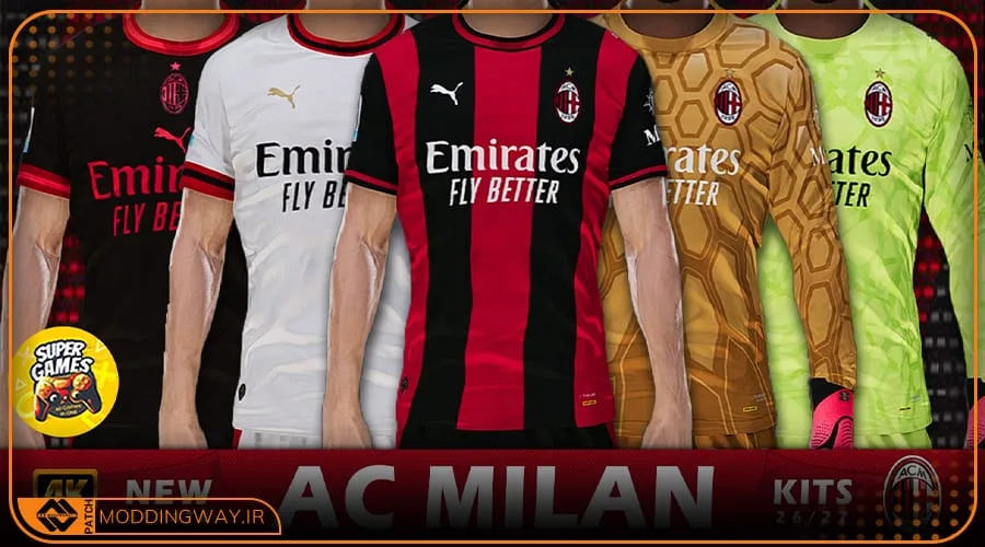 کیت پک AC Milan 2026-27 برای PES 2021