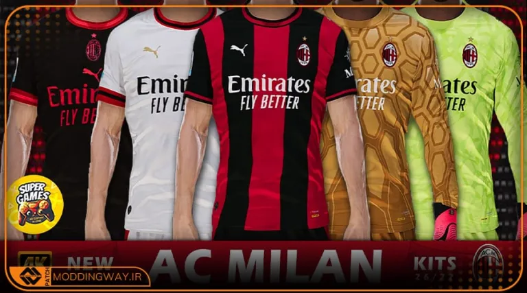 کیت پک AC Milan 2026-27 برای PES 2021