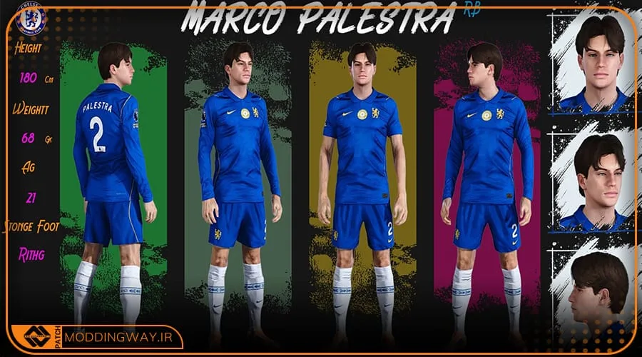 فیس Marco Palestra 2026 برای PES 2021 - آپدیت 25 مرداد 1405