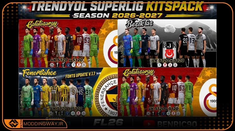 کیت پک Trendyol Superlig 2026-27 برای PES 2021