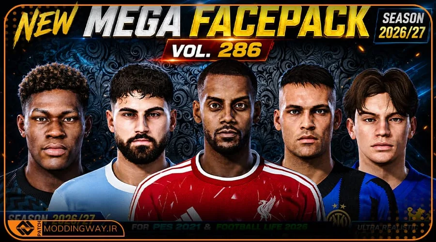 فیس پک new season 25-26 v286 برای PES 2021