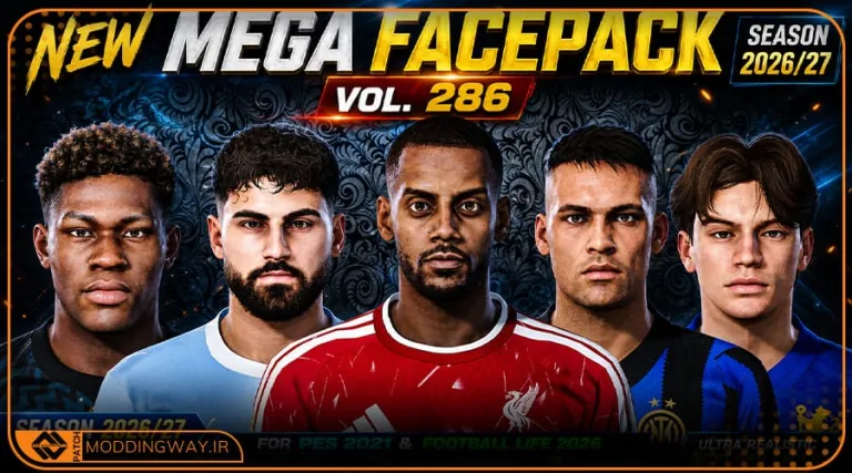 فیس پک new season 25-26 v286 برای PES 2021