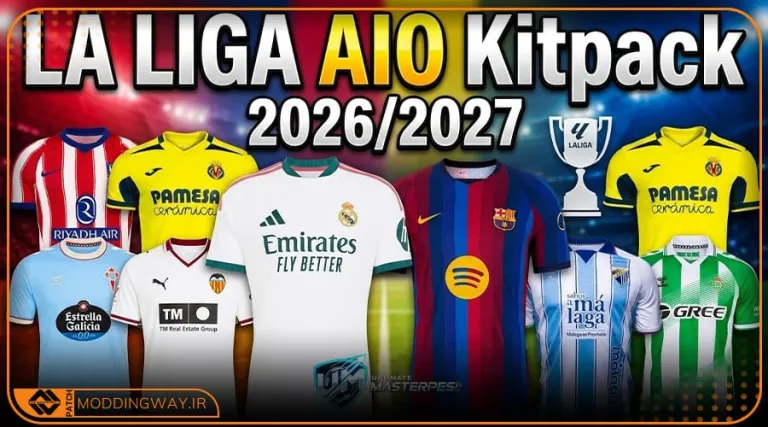 کیت پک La Liga AIO 2026-27 برای PES 2021