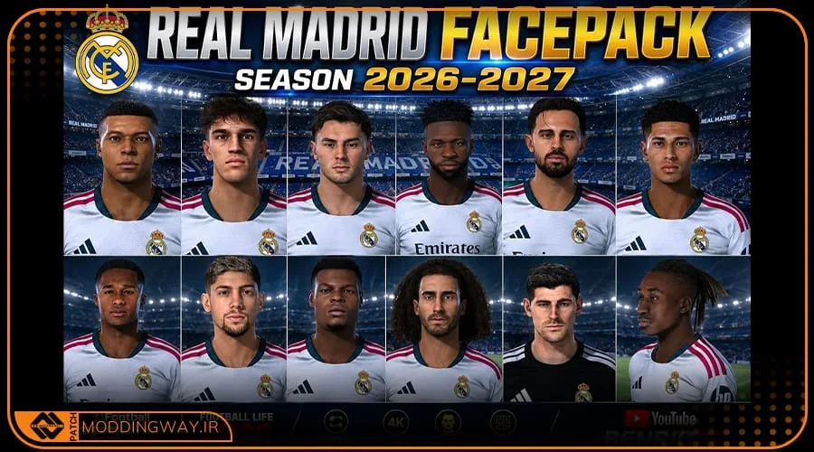 فیس پک Real Madrid 26-27 برای PES 2021