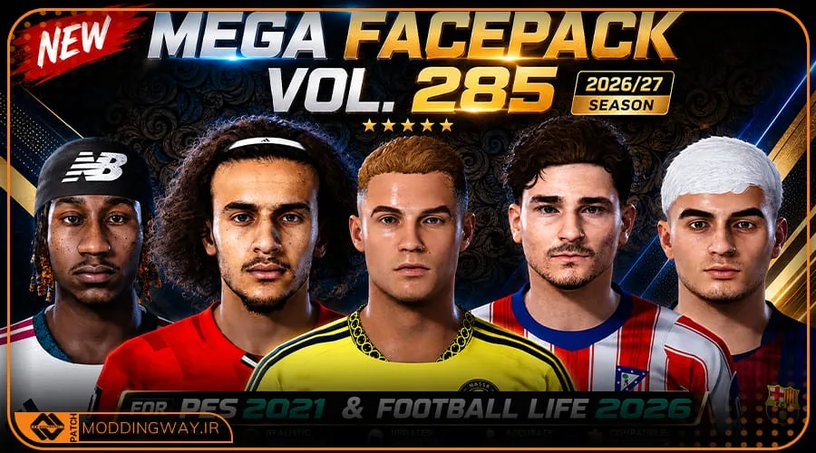 فیس پک new season 25-26 v285 برای PES 2021