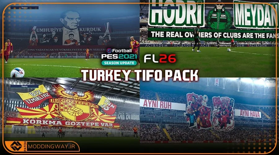 ماد گرافیکی Turkey Tifo Pack 2026 برای PES 2021