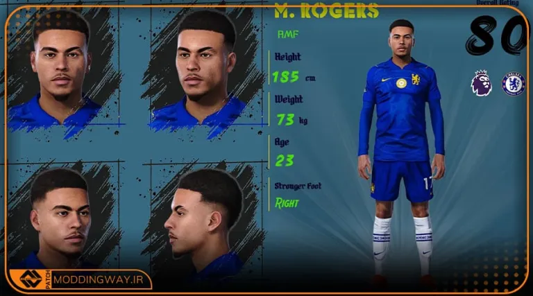فیس Morgan Rogers برای PES 2021 - آپدیت 11 مرداد 1405