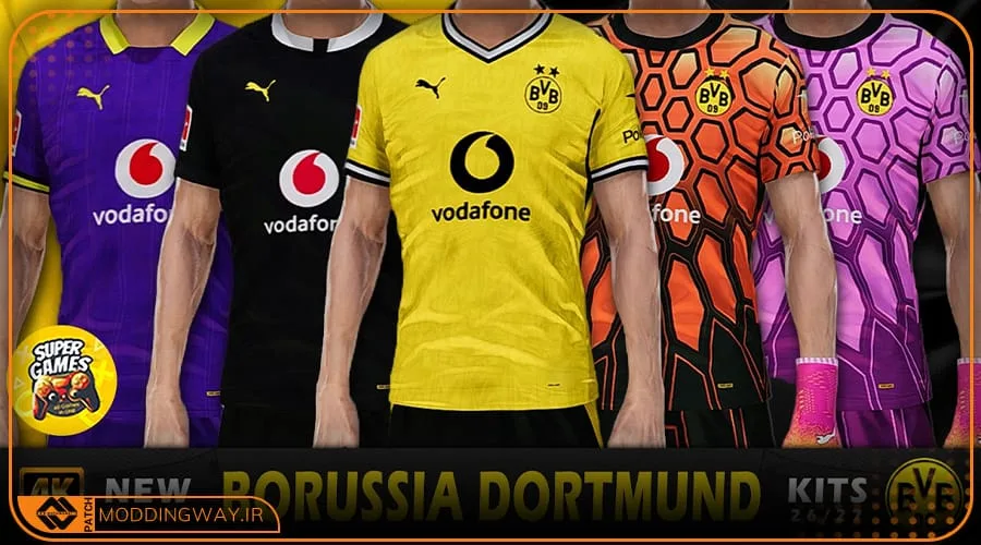 کیت پک Borussia Dortmunt 2026-27 برای PES 2021