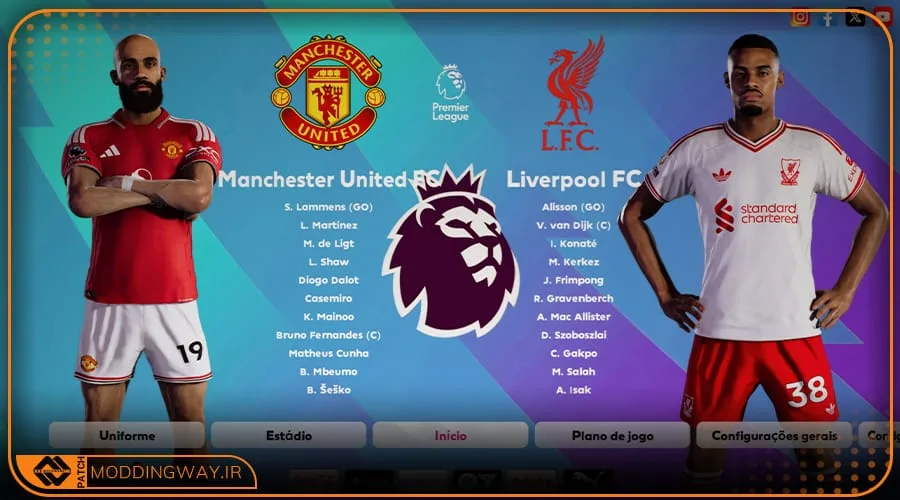 ماد گرافیک منو سرور England 2026-27 برای PES 2021