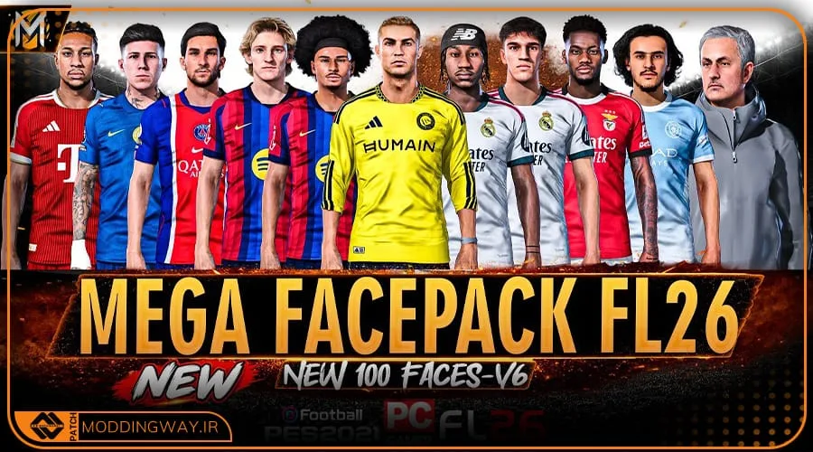 فیس پک FL 2026 v6 برای PES 2021