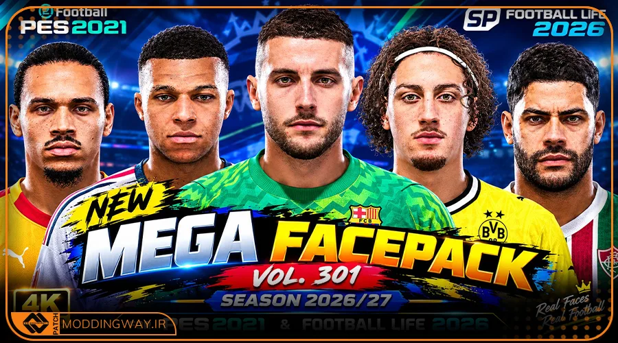 فیس پک New Season 25-26 v301 برای PES 2021