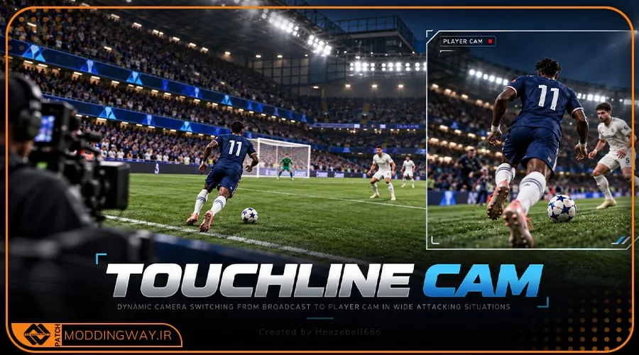 ماد دوربین Dynamic Touchline Action برای PES 2021