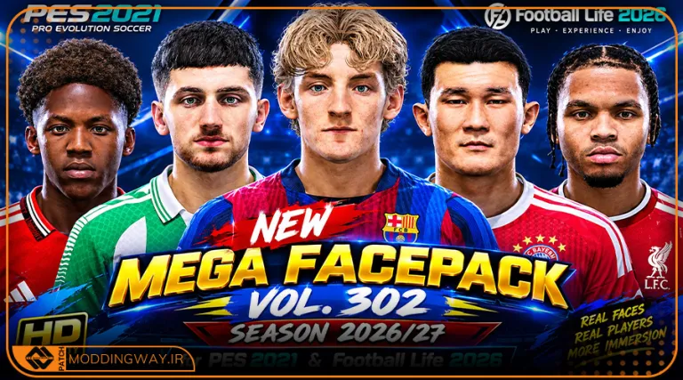 فیس پک New Season 25-26 v302 برای PES 2021
