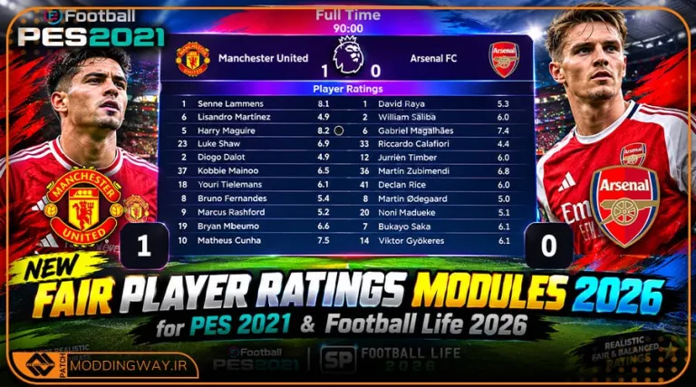 ماد ریتینگ واقعی بازیکنان ۲۰۲۶ برای PES 2021