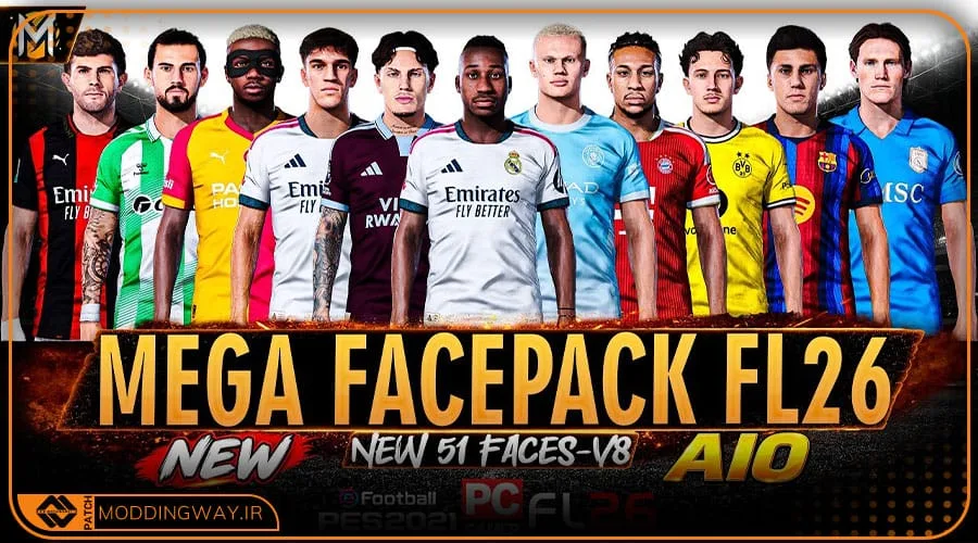 فیس پک FL 2026 v8 برای PES 2021