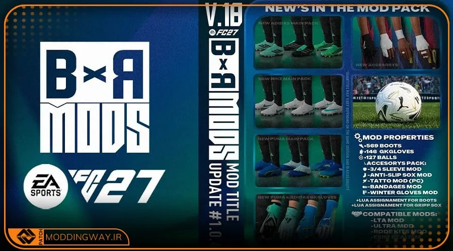 ماد آنلاکر BxR Mods Pack v18 برای FC27