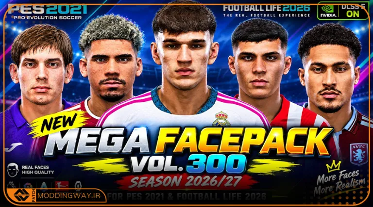 فیس پک New Season 25-26 v300 برای PES 2021