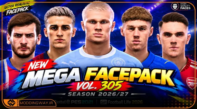 فیس پک New Season 25-26 v305 برای PES 2021