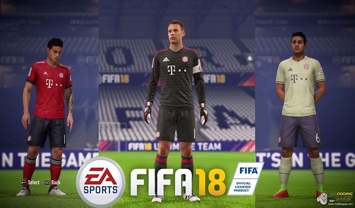 دانلود کیت پک بایرن مونیخ برای FIFA 18 فصل 18/19