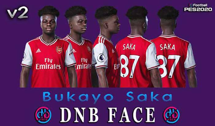 فیس Bukayo Saka v2 برای PES 2020
