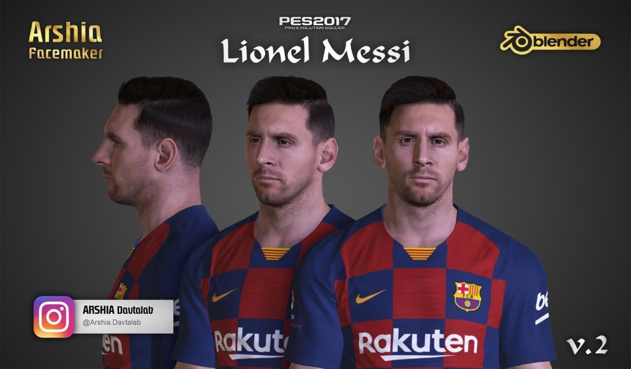 PES 2017 Lionel Messi New Face by Arshia Facemaker