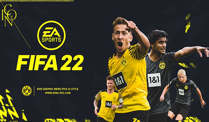 منو گرافیکی Dortmund FIFA 22 برای PES 2017