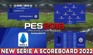دانلود اسکوربورد Serie A ایتالیا برای PES 2018 – فصل 2022