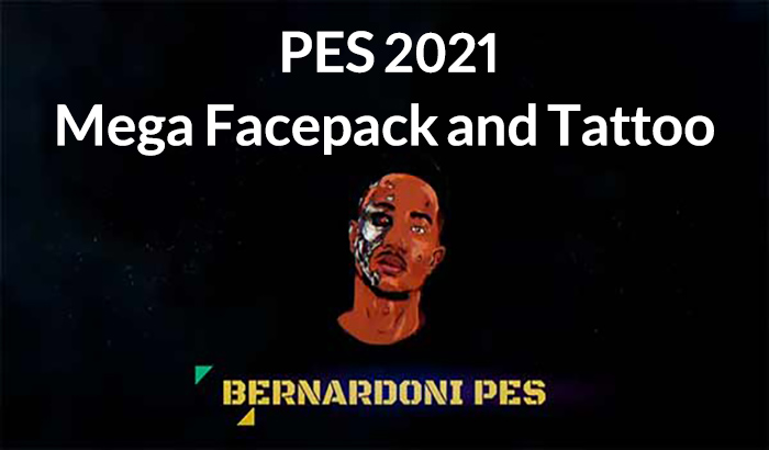 مگا فیس پک 2022 + تتو برای PES 2021