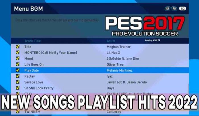 موزیک منو HITS 2022 برای PES 2017