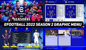 منو گرافیکی EFOOTBALL 2022 SEASON 2 برای PES 2017