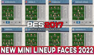 آپدیت مینی فیس بازیکنان 2022 برای PES 2017