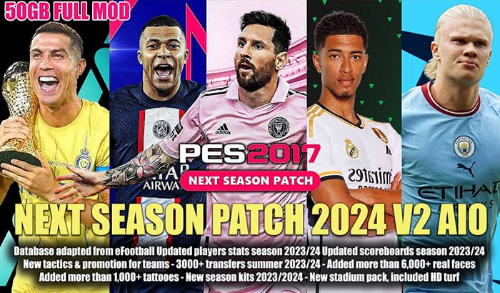 پچ Next Season 2023 برای PES 2017 - نسخه 1 آذر 1402