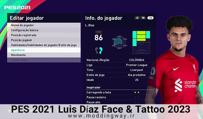 فیس Luis Díaz برای PES 2021