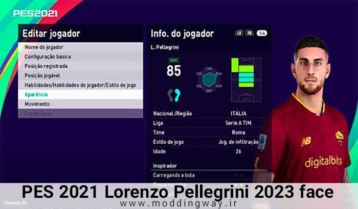 فیس Lorenzo Pellegrini برای PES 2021