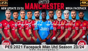 فیس پک Manchester United 23/24 برای PES 2021