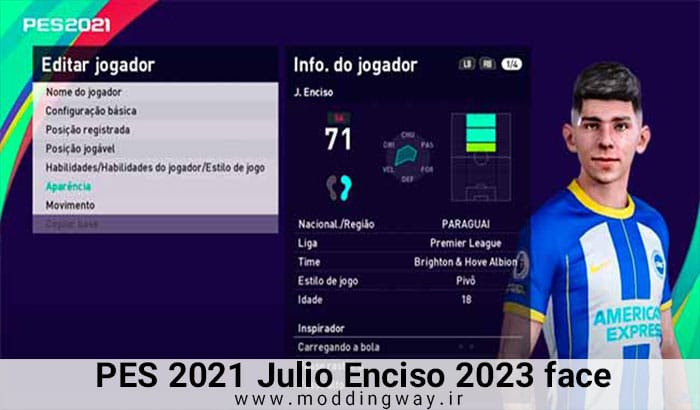 فیس Julio Enciso برای PES 2021